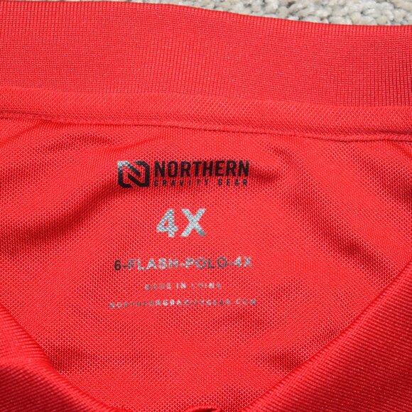 The Flash Insignia Northern Gravity Gear Polo Red Size 4X Dri Tech - Picture 3 of 7